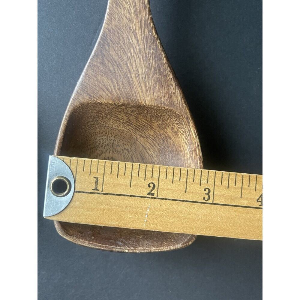 Vintage Hand Made Monkey Pod Wood Salad Serving Spoons 12” Made In Philippines - Picture 5 of 6